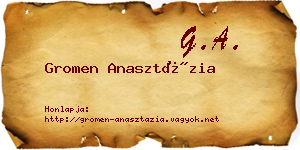 Gromen Anasztázia névjegykártya